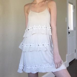 White floral layered dress